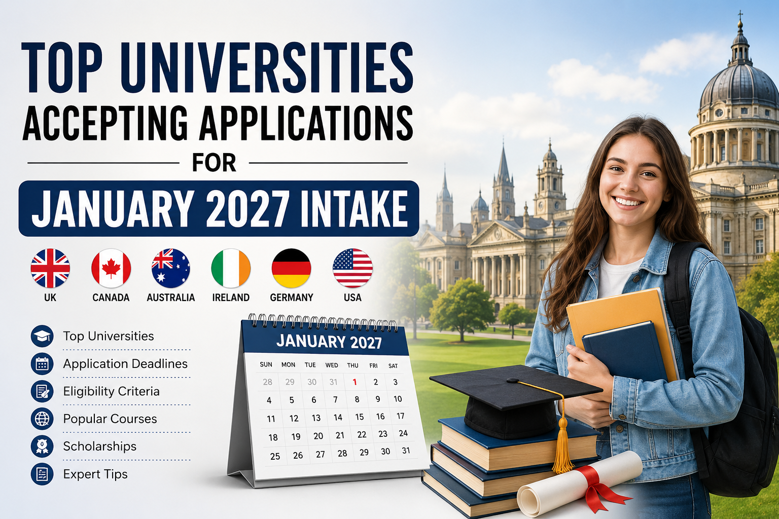 Top Universities Accepting Applications for January 2027 Intake